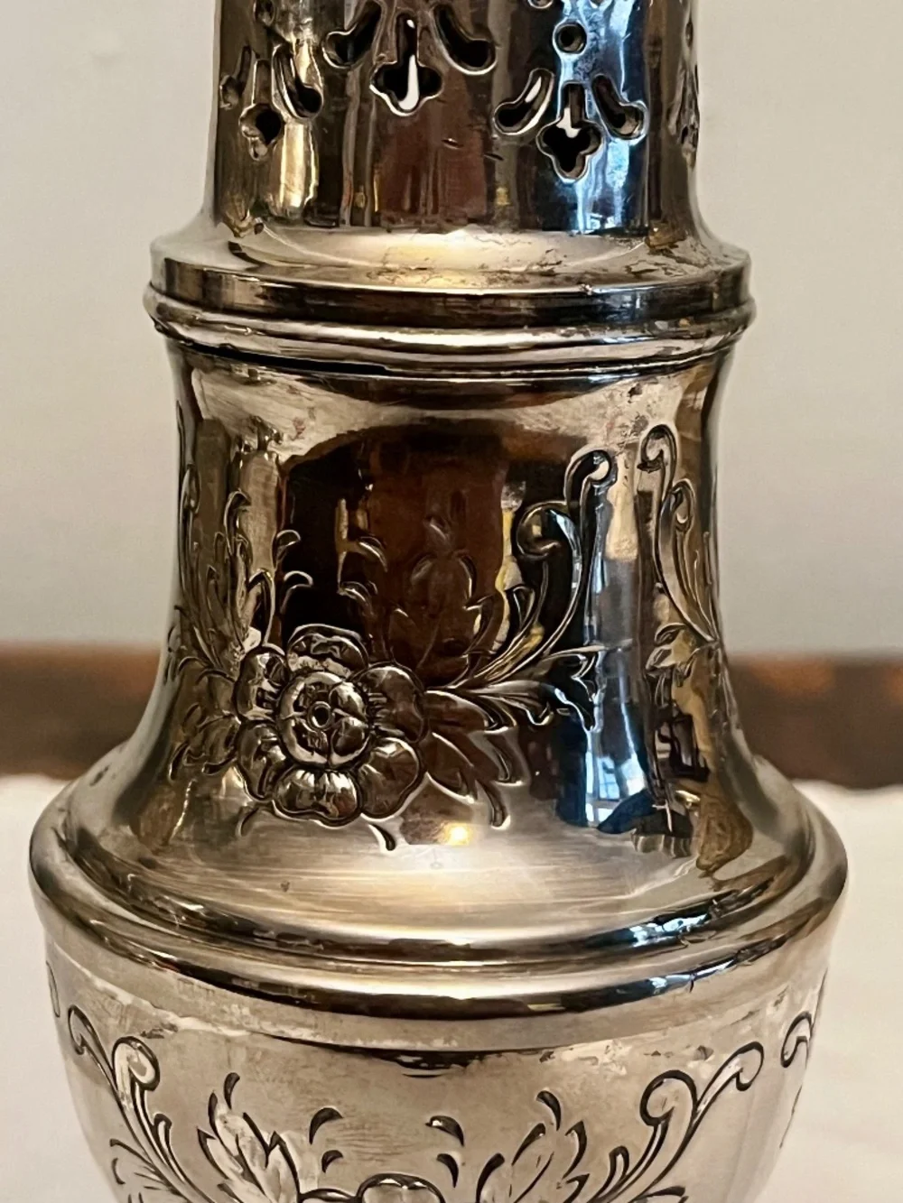 Vintage Primrose Silver Plate Sugar Caster Muffineer – Ornate Floral Pierced Top